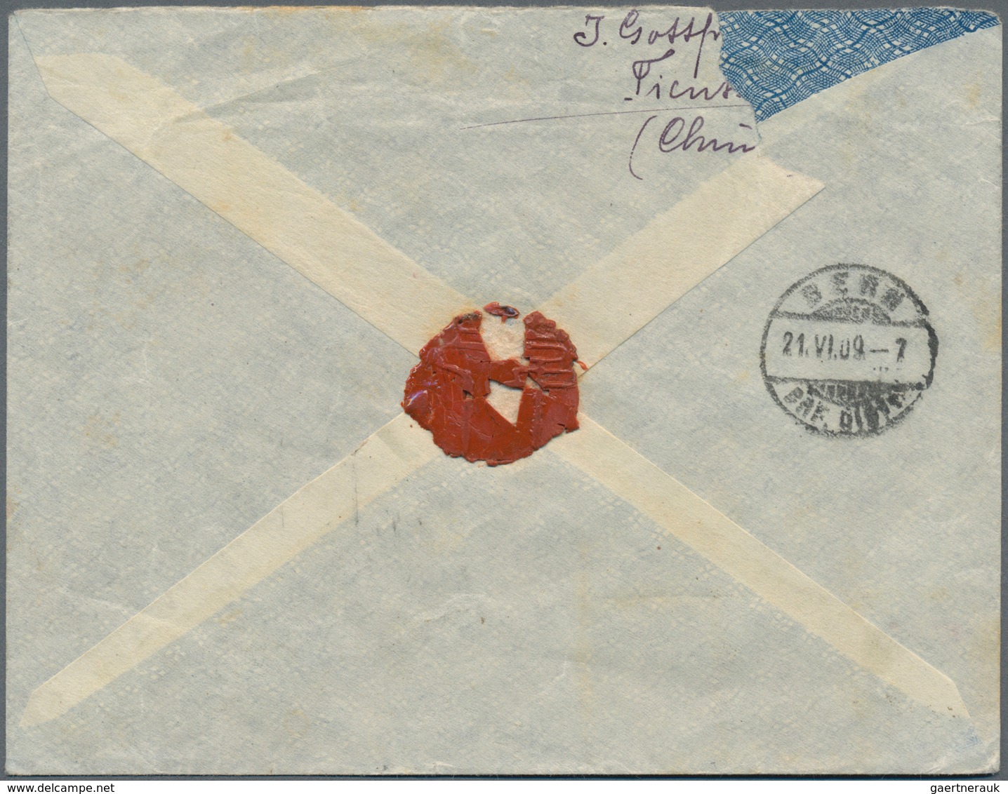 China - Fremde Postanstalten / Foreign Offices: France, 1907/12, 4 C./10 C., A Block Of Five Tied "T - Other & Unclassified
