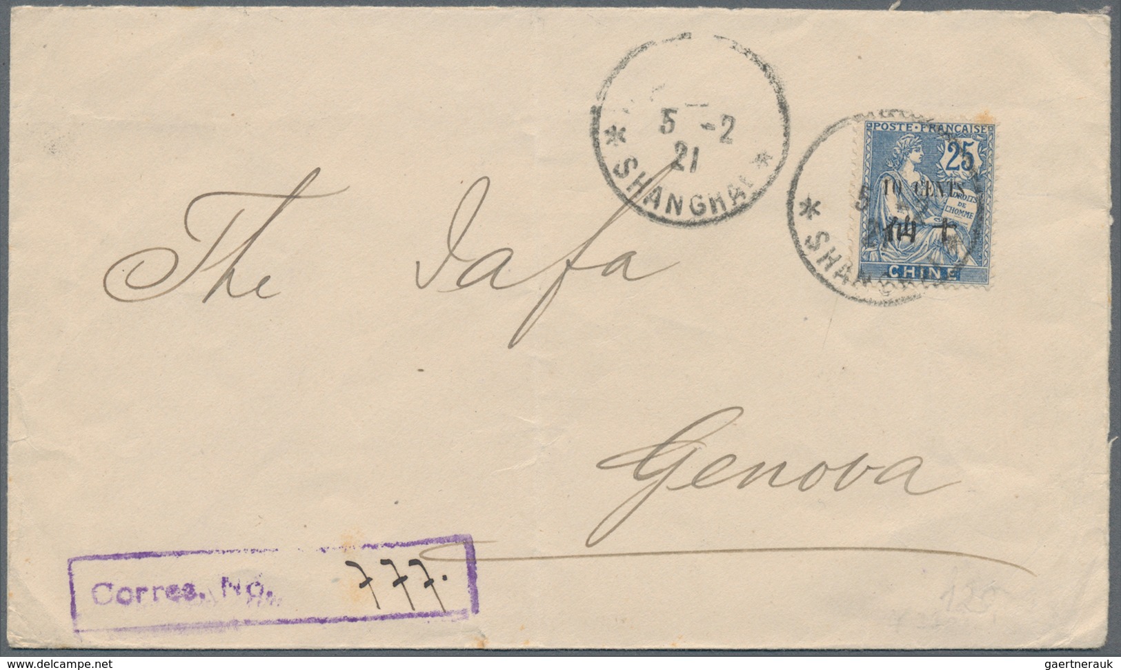 China - Fremde Postanstalten / Foreign Offices: France, 1907, Type Mouchon 10 C./25 Ct., Two Covers: - Autres & Non Classés