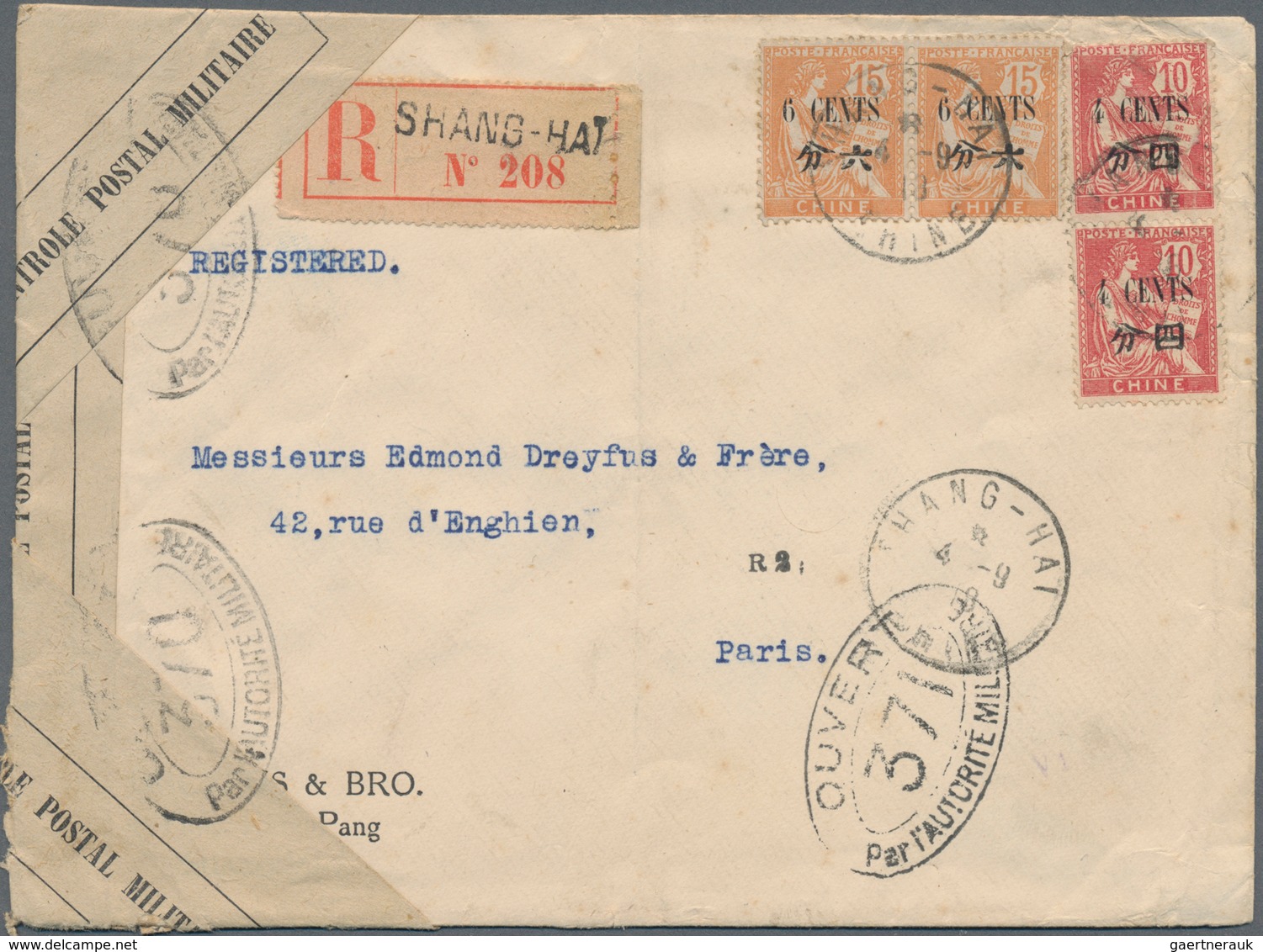 China - Fremde Postanstalten / Foreign Offices: France, 1912/22, Surcharges 4 C./10 C. (2) With 6 C. - Other & Unclassified