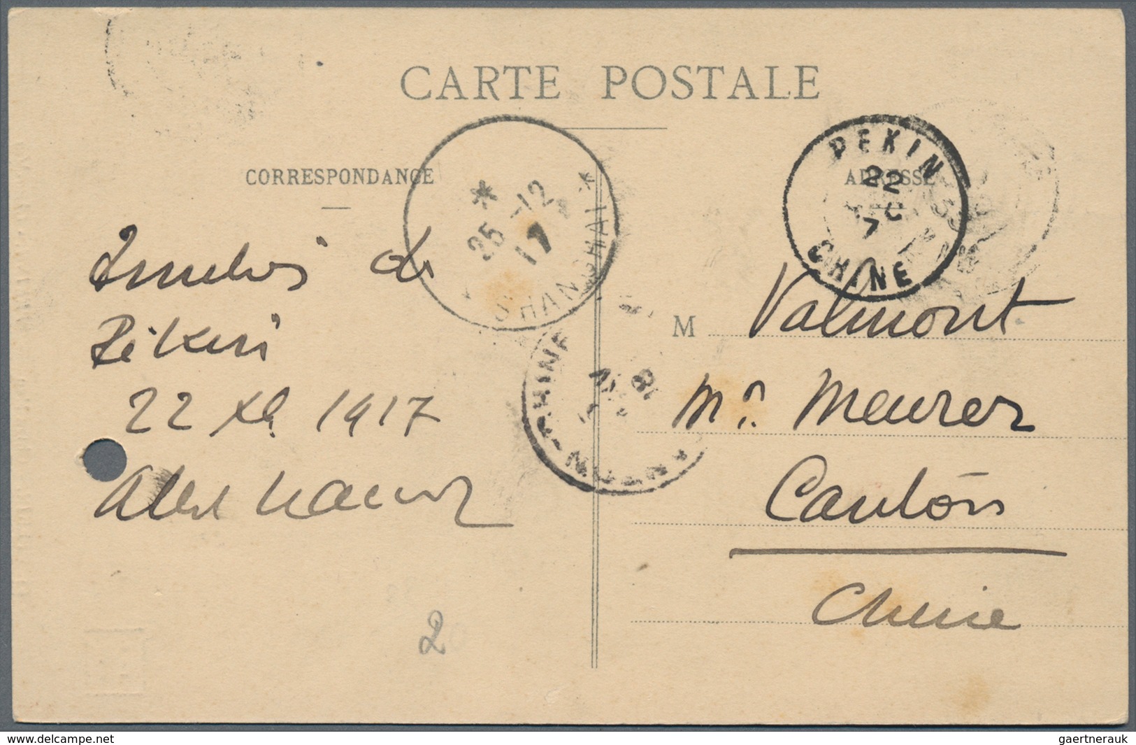 China - Fremde Postanstalten / Foreign Offices: France, 1912/22, Type Mouchon Surcharged: 6 C./15 C. - Otros & Sin Clasificación