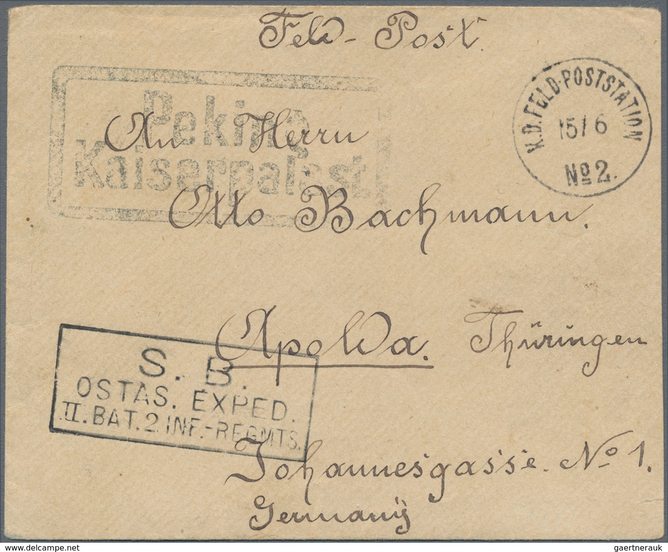 China - Fremde Postanstalten / Foreign Offices: Germany, 1901, Field Posts, Boxed "Peking / Kaiserpa - Other & Unclassified