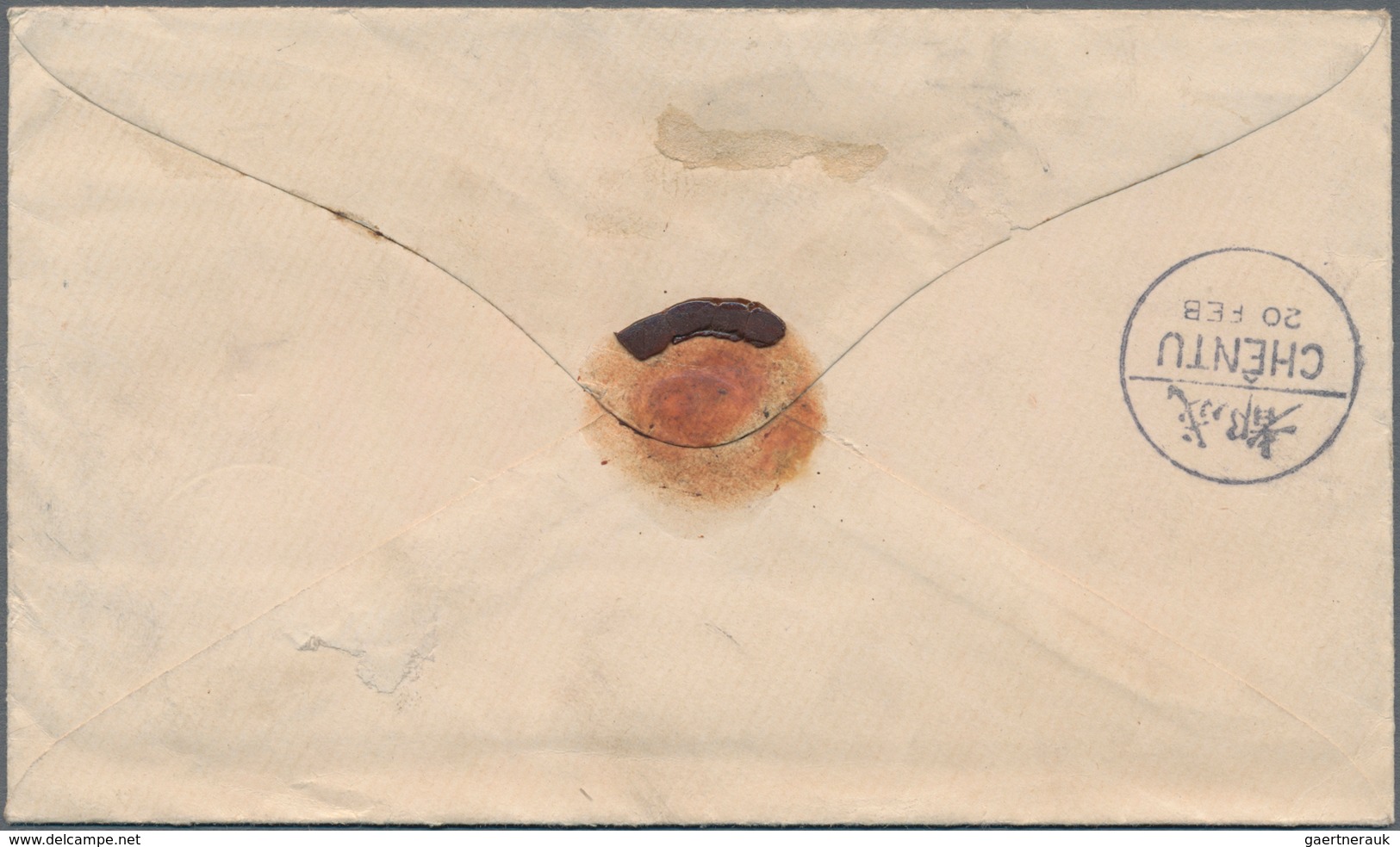 China - Besonderheiten: 1902/05, Coiling Dragon 2 C. Carmine Resp. 5 C. Violet Tied Bisectd Bilingua - Autres & Non Classés