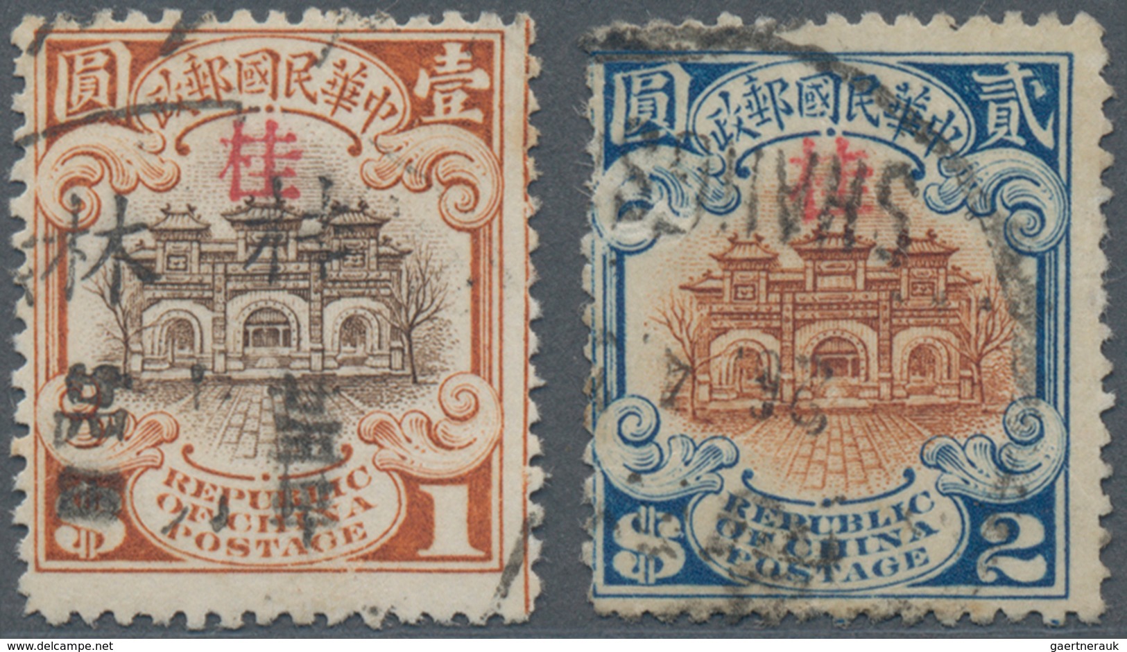 China - Besonderheiten: 1925, Anti-Bandit Overprints, Kwangsi, Red Ovpt. "kuei" On Hall Of Classics - Other & Unclassified