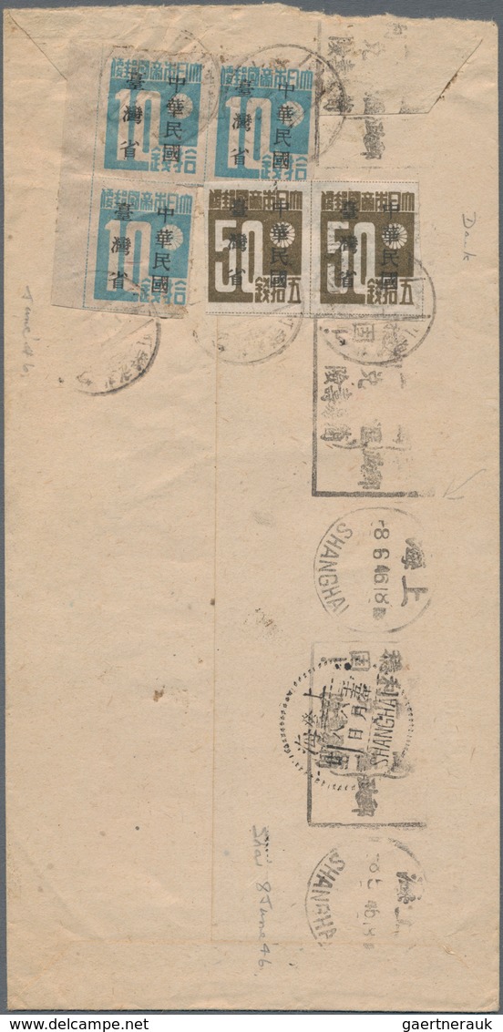 China - Taiwan (Formosa): 1946, Air Mail Covers (2) At $1.30 Rate W. Ovpt. Issue Ex 10 C./50 C. Impe - Neufs