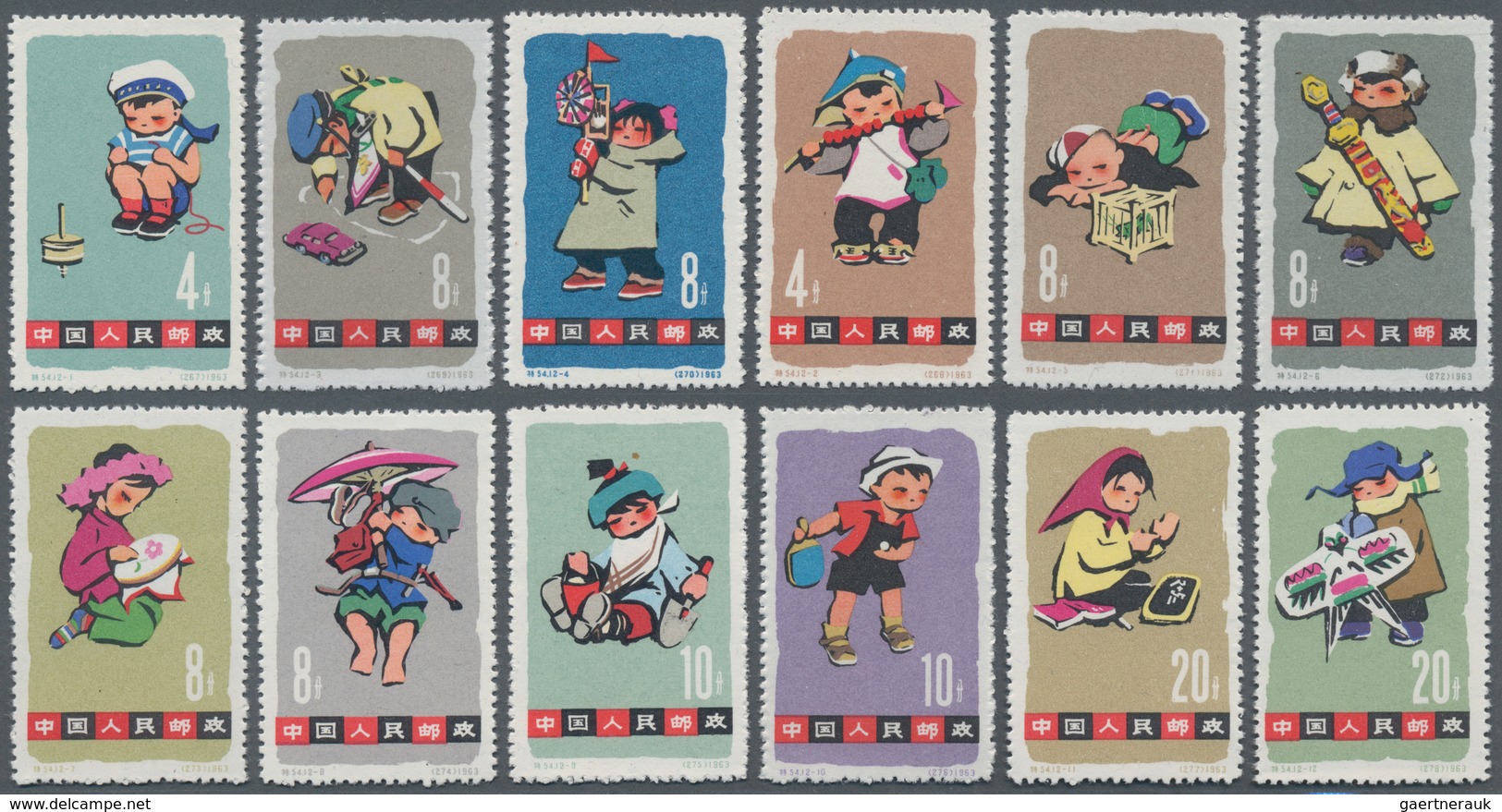 China - Volksrepublik: 1959/1963, six issues: Harvest block of four (C60) unused no gum as issued, C