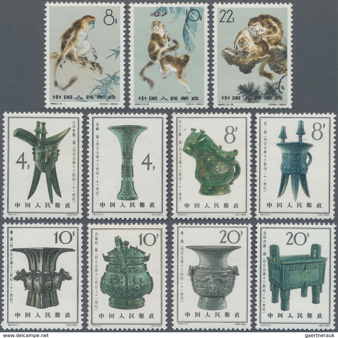 China - Volksrepublik: 1961/65, 5 Sets, Including S48, S50, S60, S63, And S70, All MNH, Partly With - Lettres & Documents