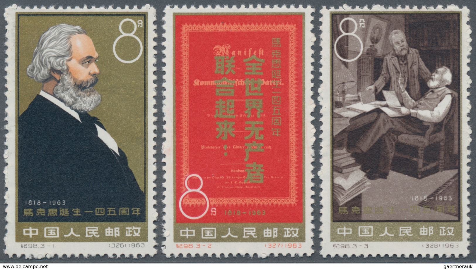 China - Volksrepublik: 1962/1964, Five Issues MNH Resp. Unused No Gum As Issued: Scientists (C92), M - Lettres & Documents