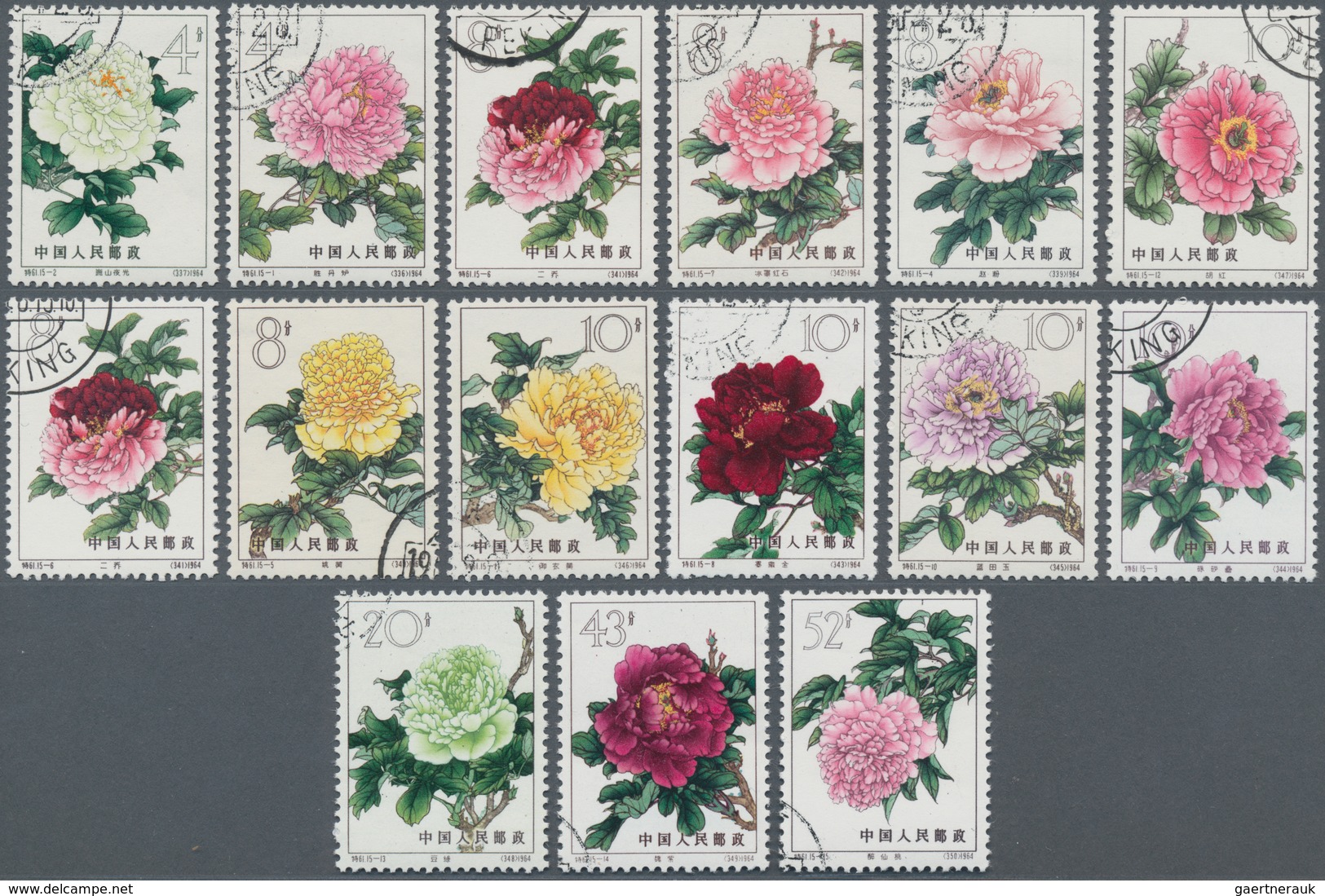 China - Volksrepublik: 1964, Three Sets: Peonies (S61) MNH And Used, Pottery (S63) MNH. Michel Cat.v - Lettres & Documents