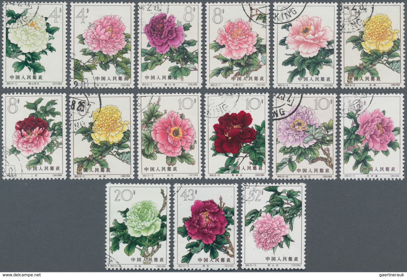 China - Volksrepublik: 1964, Three Sets: Peonies (S61) MNH And Used, Pottery (S63) MNH. Michel Cat.v - Lettres & Documents