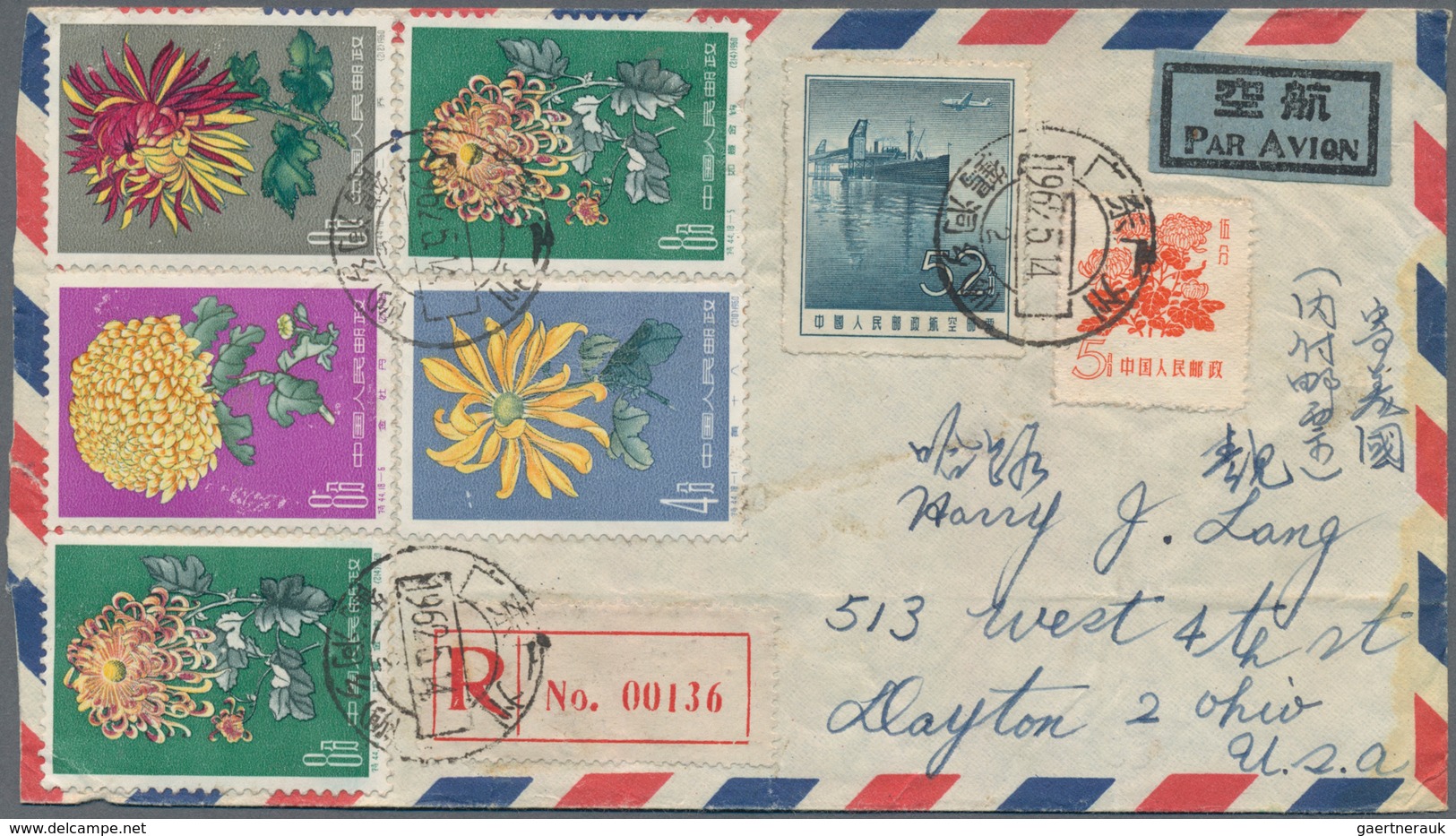 China - Volksrepublik: 1962/65, covers (4 inc. 1 card) to Austria, USA 82) and Switzerland, the lett