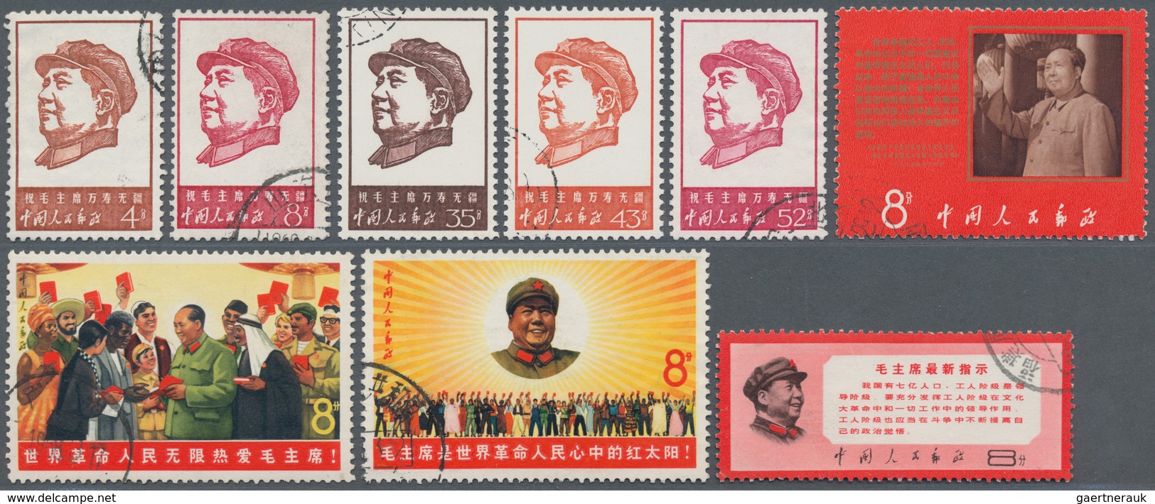 China - Volksrepublik: 1967/68, 4 Complete Sets Including W4, W6, W9 And W13, Used, Some With Slight - Lettres & Documents