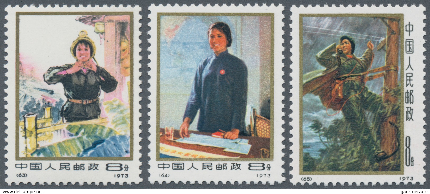 China - Volksrepublik: 1972/1973, Five Sets MNH: Channel (N49-N52), Panda (N57-N62), Women's Day (N6 - Lettres & Documents