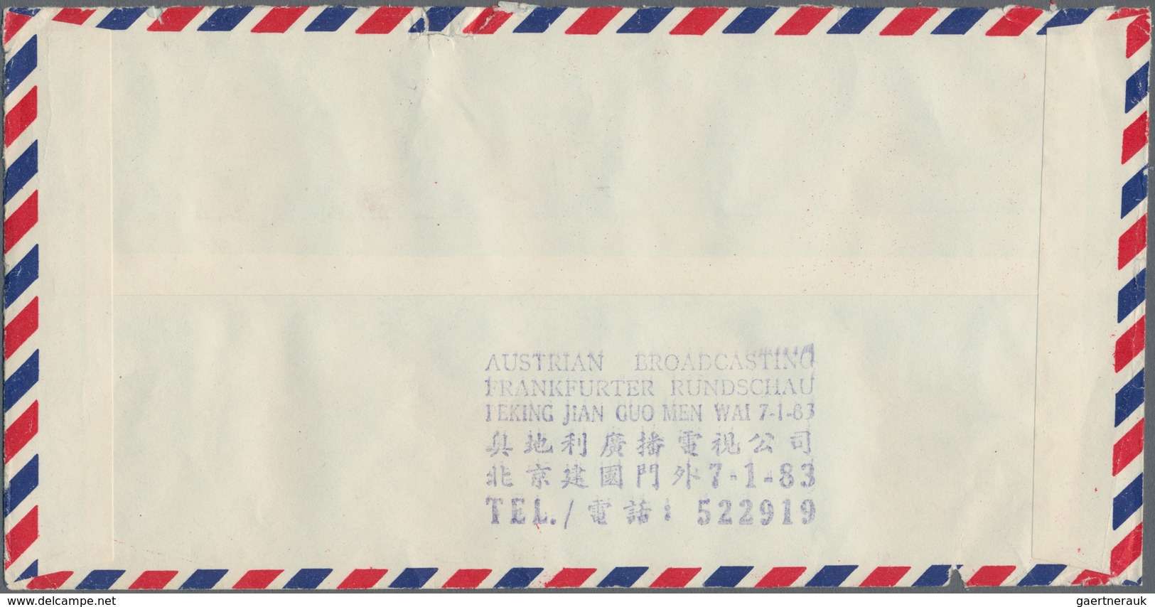 China - Volksrepublik: 1980/82, 4 covers addressed to Linz, Austria, bearing stamps from the booklet
