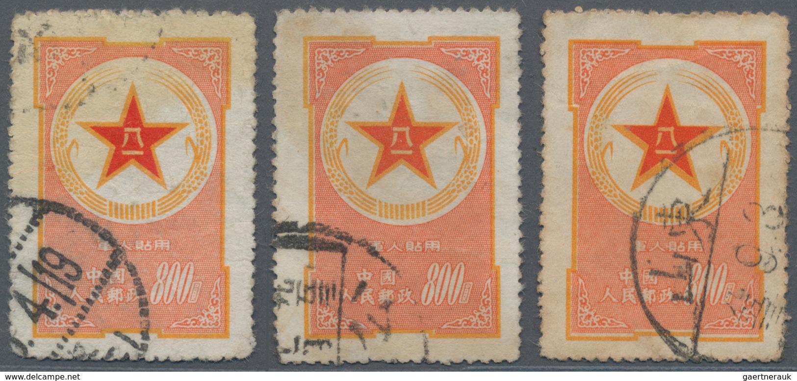 China - Volksrepublik - Militärpostmarken: 1953, Military Post, $800 Orange-yellow, Vermilion And Re - Franquicia Militar