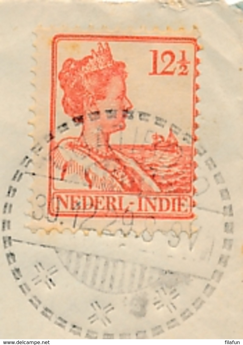 Nederlands Indië - 1929 - 12,5 Cent Wilhelmina Met Scheepje Van LB DJATIROTO Naar Woerden / Nederland - Nederlands-Indië
