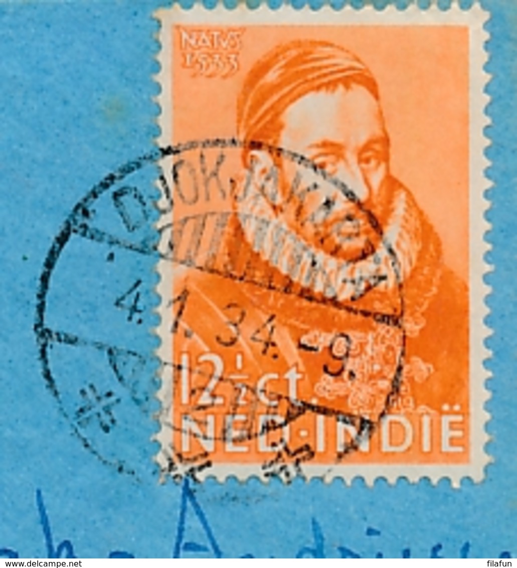 Nederlands Indië - 1934 - 12,5 Cent Willem I Op Postjager-cover Van LBnrDJOKJAKARTA/2 Naar Bloemendaal / Nederland - Nederlands-Indië