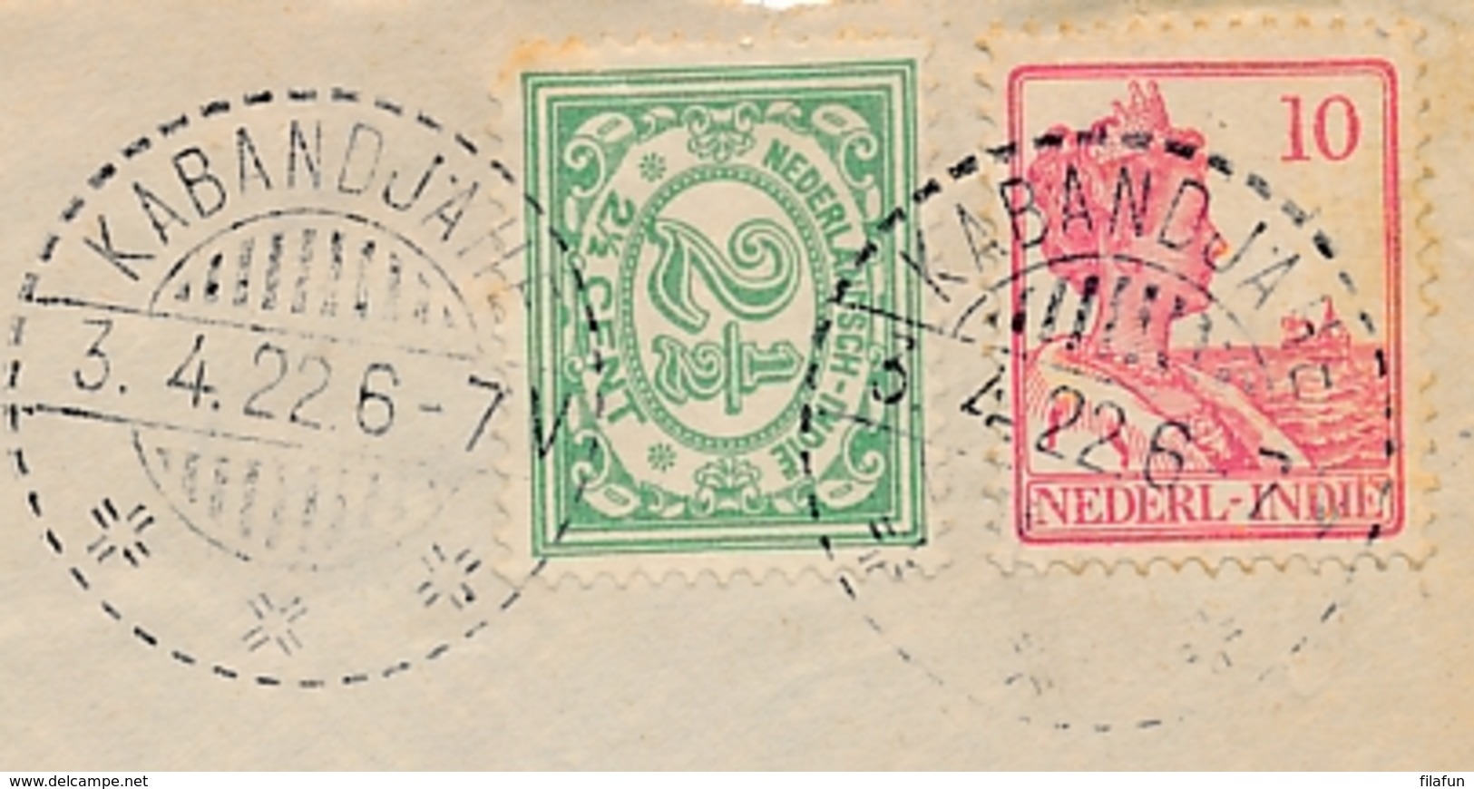 Nederlands Indië - 1922 - 12,5 Cent Op Business Cover Van LB KABANDJAHE Naar Medan - Nederlands-Indië