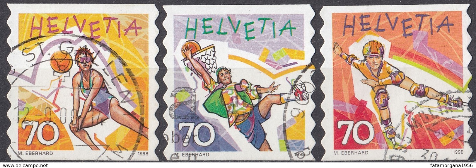 HELVETIA - SUISSE - SVIZZERA - 1998 - Lotto Composto Da 3 Valori Usati: Yvert  1586, 1589 E 1590. - Gebraucht