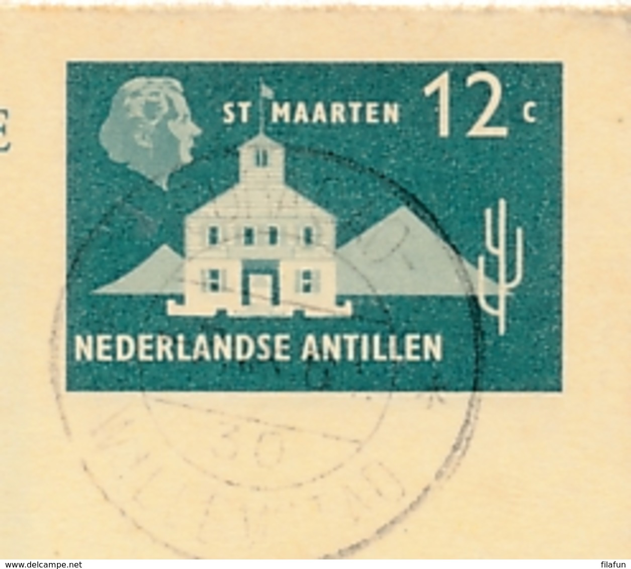 Curacao - 1961 - 12 + 12 Cent St Maarten, Briefkaart G44 + 8 Cent Van KB Curacao/Willemstad Naar Brussel / België - Curaçao, Nederlandse Antillen, Aruba