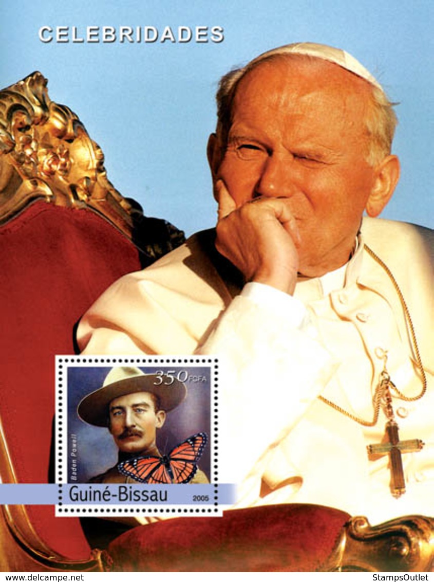 Guinea - Bissau 2004 - Pope John Paul II & B.Powell, Butterfly - Guinea-Bissau