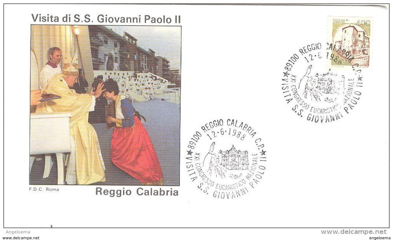 ITALIA - 1988 REGGIO CALABRIA Visita Di Papa Giovanni Paolo II Al XXI Congresso Eucaristico - Facciata Della Cattedrale - Papes