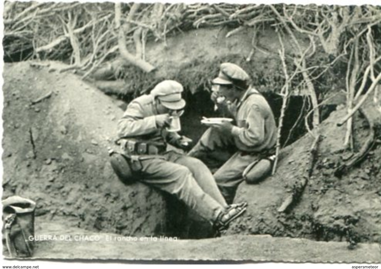 "GUERRA DEL CHACO" EL RANCHO EN LA LINEA - BOLIVIA WAR POSTAL, CIRCA 1932's, NOT CIRCULATED.  -LILHU - Bolivia