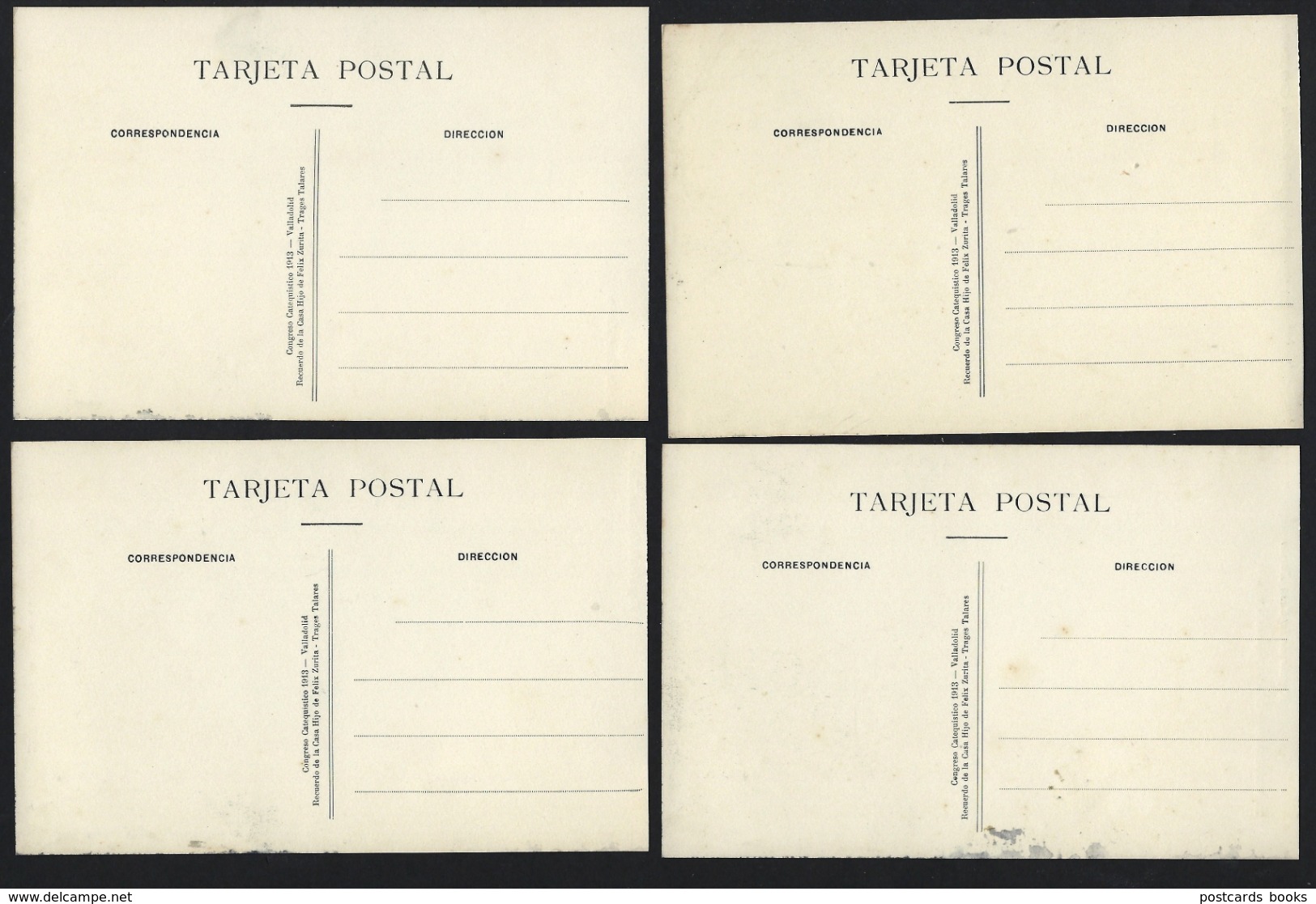 4 X VALLADOLID Calle Duque Victoria + Tram + Estatua. REGALO De La CASA ZURITA Espana 1913 SPAIN. Serie De 4 CPA. - Valladolid