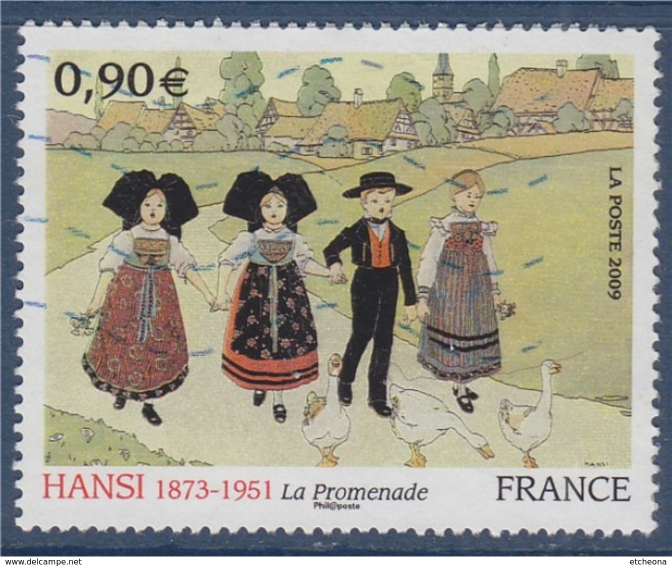 = Hansi, Jean-Jacques Waltz, Alsaciens En Costumes Traditionnels, Oies, N°4400 Oblitéré - Usados