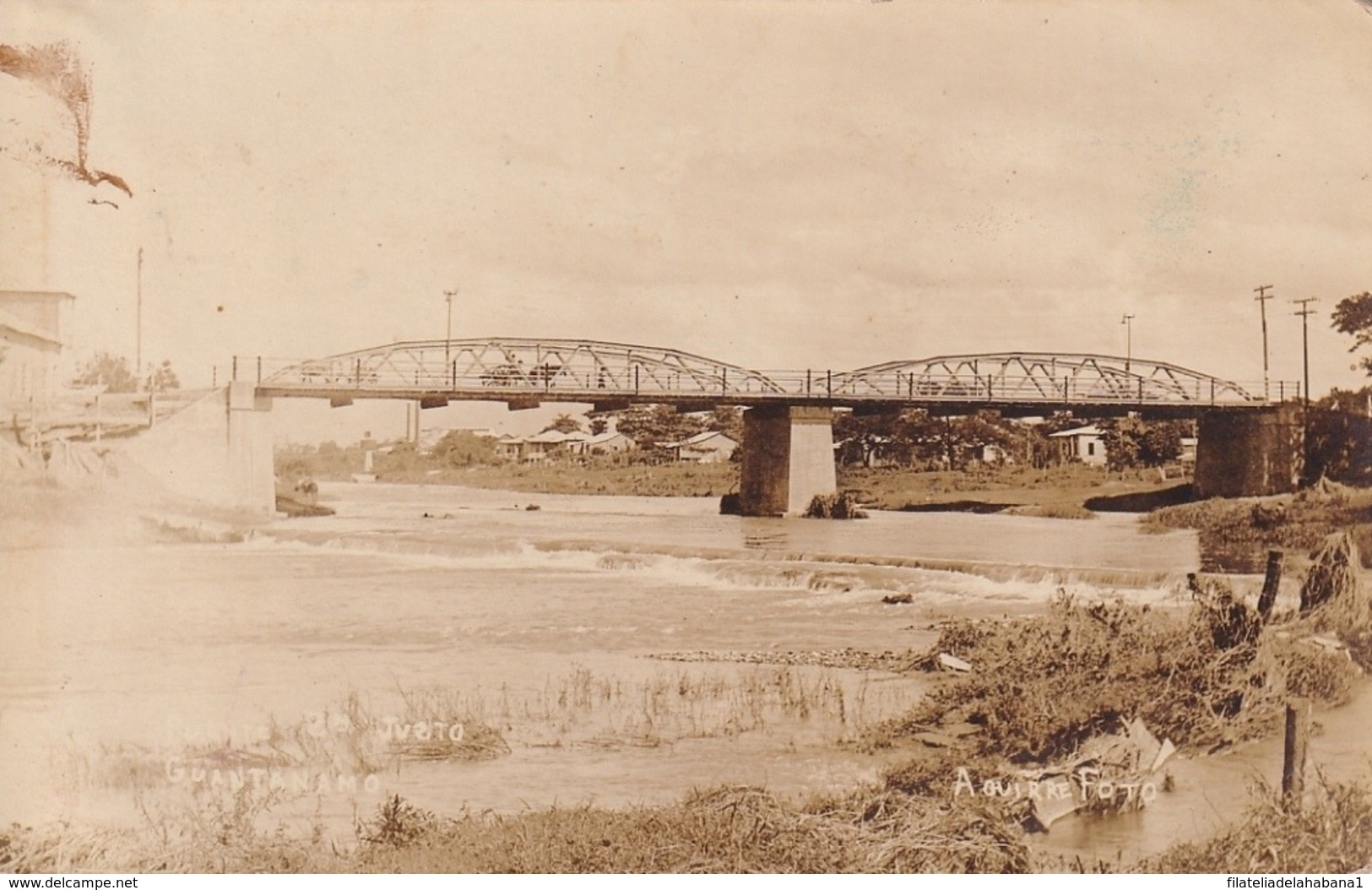 POS-1104 CUBA CIRCA 1910 ORIGINAL PHOTO POSTCARD PUENTE JUETO GUANTANAMO BRIGHT. - Cuba