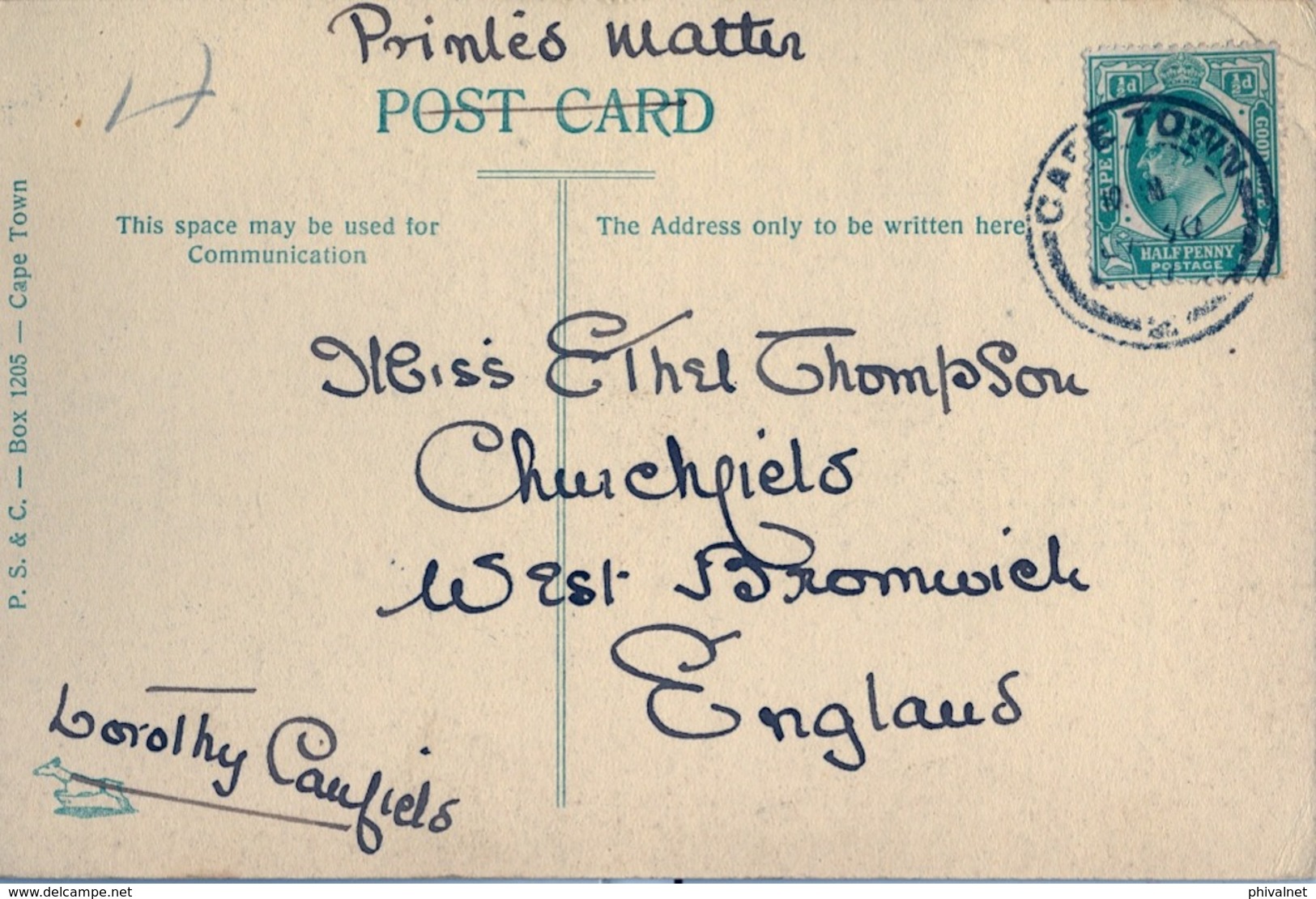 SUDAFRICA , TARJETA POSTAL CIRCULADA , A TYPICAL STOEP - Sudáfrica