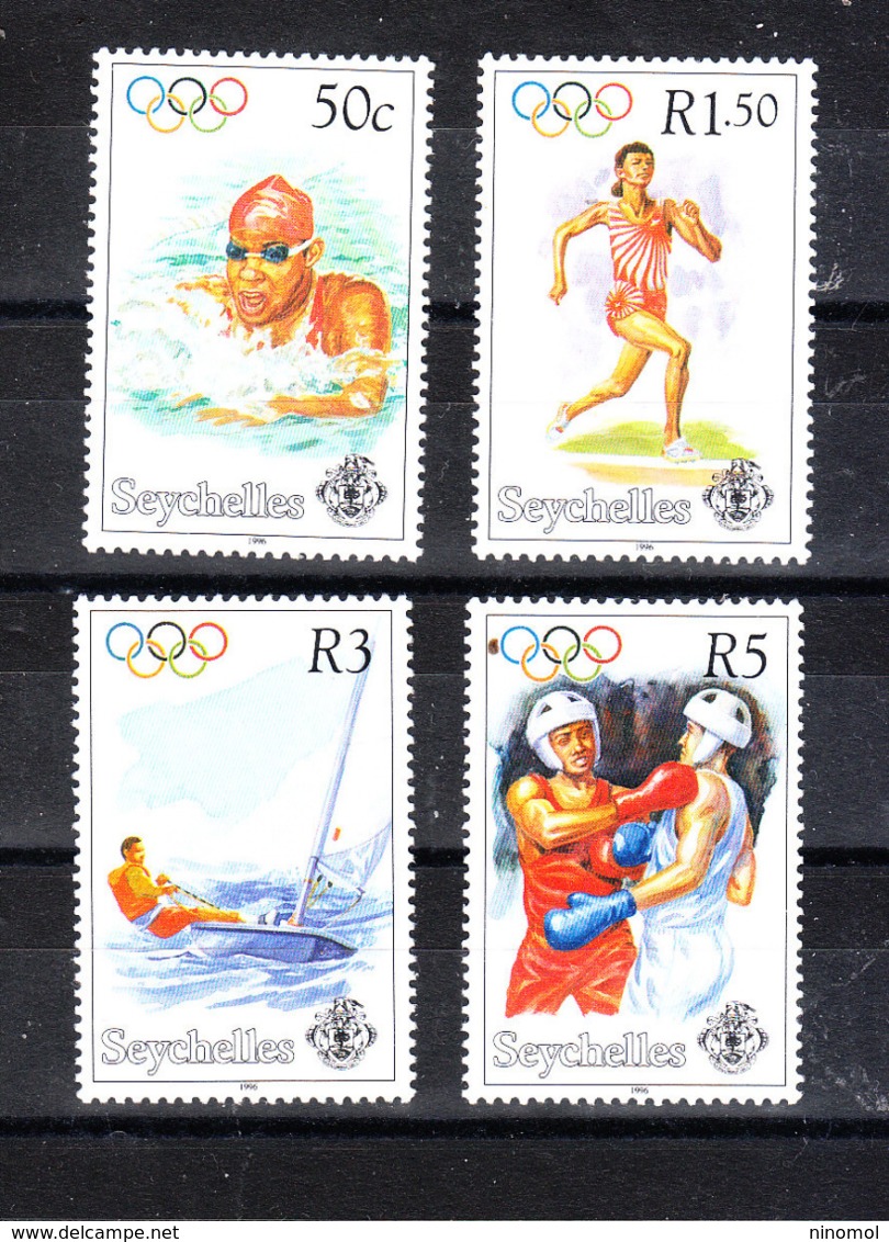 Seychelles   -  1996. Centenario CIO. Nuoto,Corsa,Vela,Boxe.Centenary CIO. Swimming, Running, Sailing, Boxing MNH - Sommer 1996: Atlanta