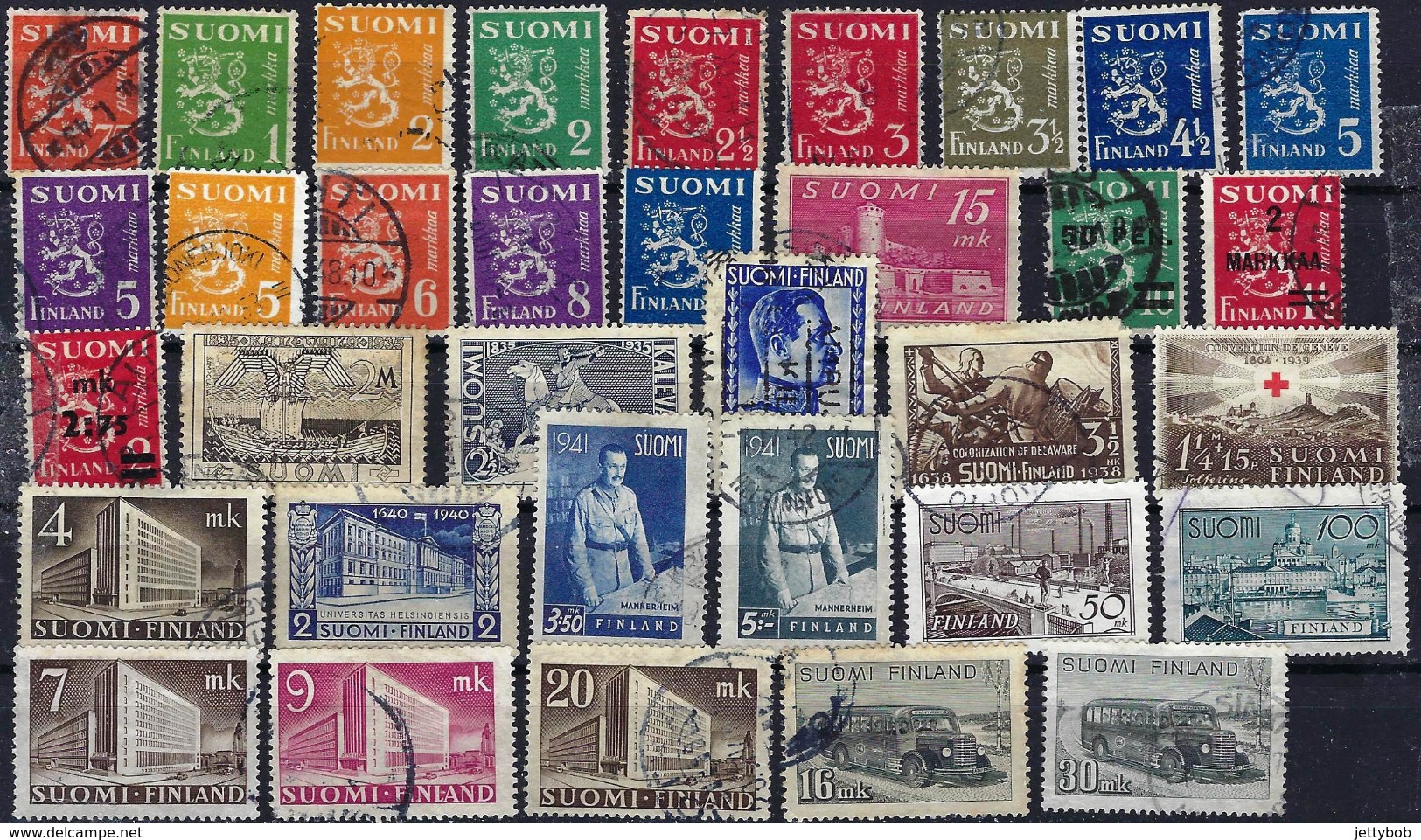 FINLAND 1935-1947 Small Collection 34 Stamps Used - Colecciones