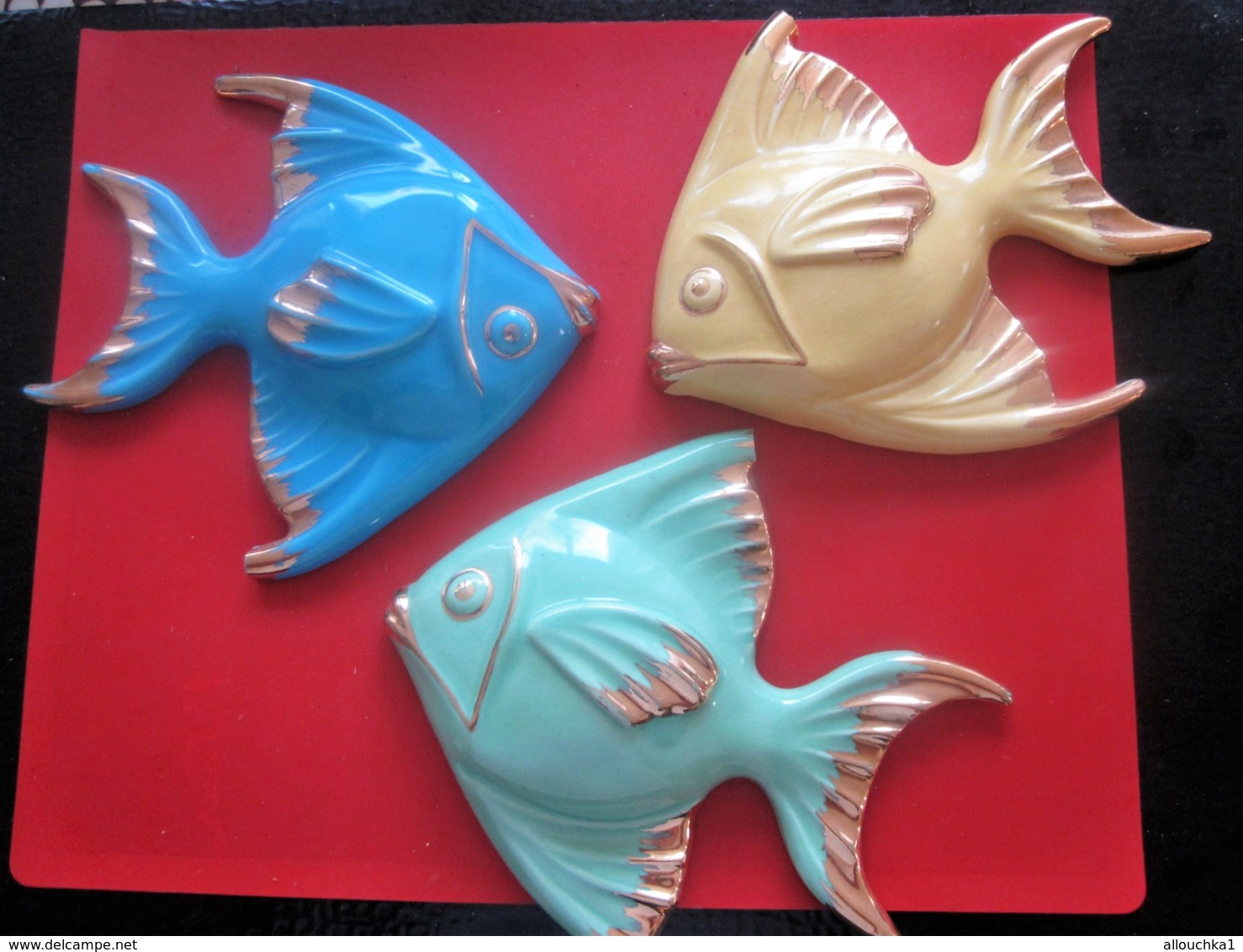 VINTAGE Autres Collections POISSONS EN FAÏENCE CÉRAMIQUE POUR PISCINE Ou AUTRE DÉCOR MARIN Décoratives Animaux 16 X15 CM - Dieren