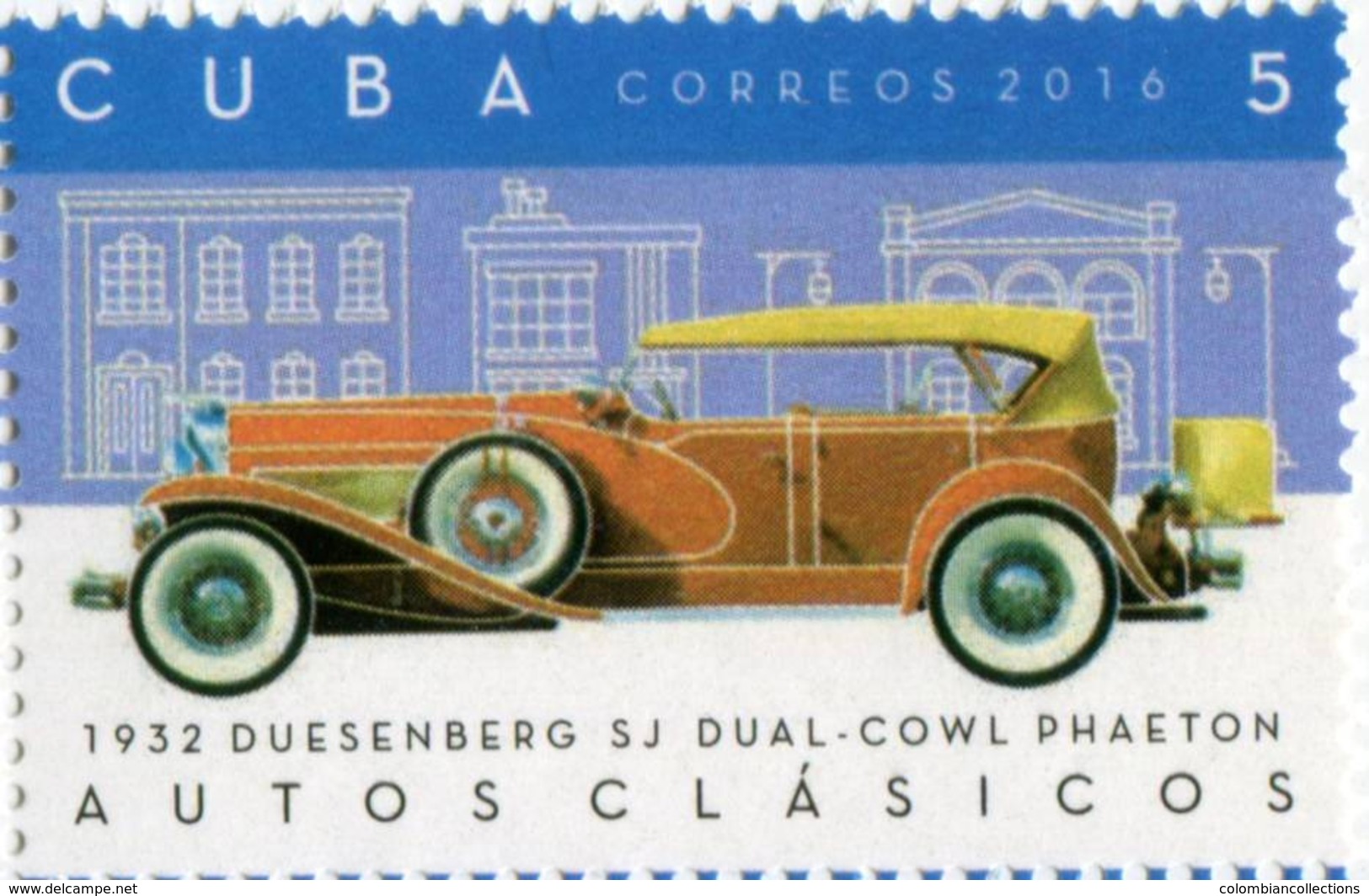 Lote CU2016-12, Cuba, 2016, Sello, Stamp, Autos Clasicos, 6 V, Classic Car, Bugatti, Lincoln - Otros & Sin Clasificación