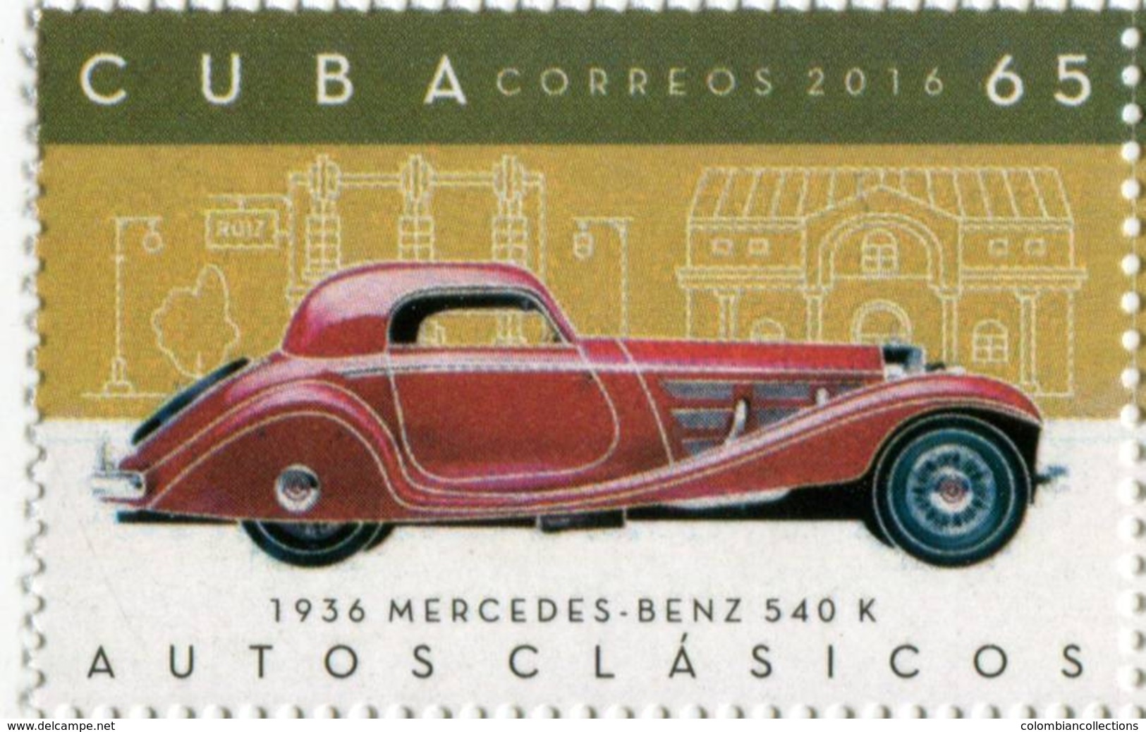 Lote CU2016-12, Cuba, 2016, Sello, Stamp, Autos Clasicos, 6 V, Classic Car, Bugatti, Lincoln - Otros & Sin Clasificación