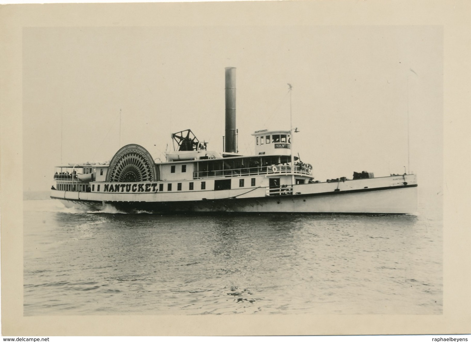 Argentique V. Mills Steamer Steamboat Steamship 1886 Nantucket Animée Tampons - Boats