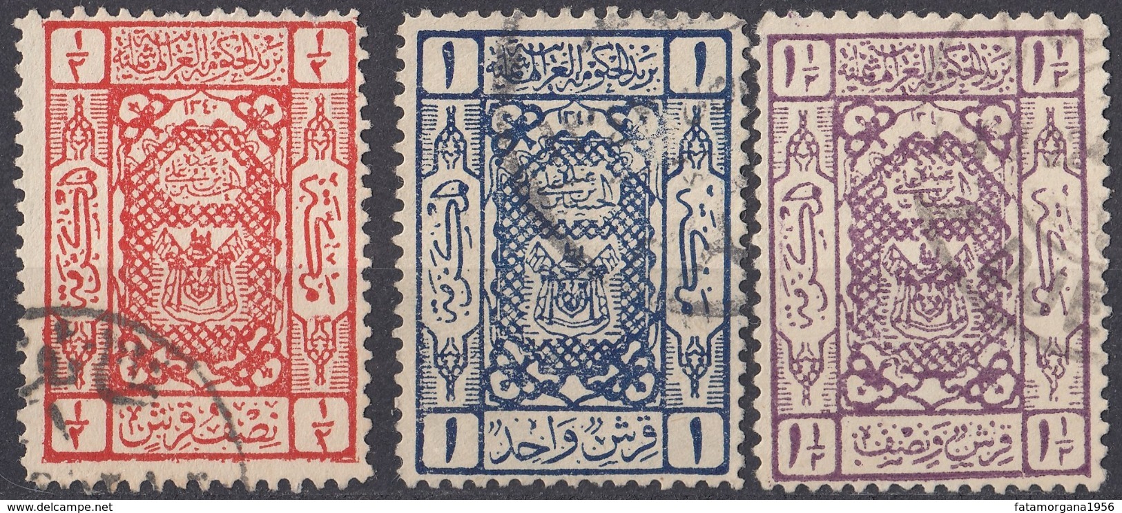 ARABIA SAUDITA, Regno Di Hedjaz - 1922/1924 - Lotto Composto Da 3 Valori Usati: Yvert  29/31. - Arabia Saudita