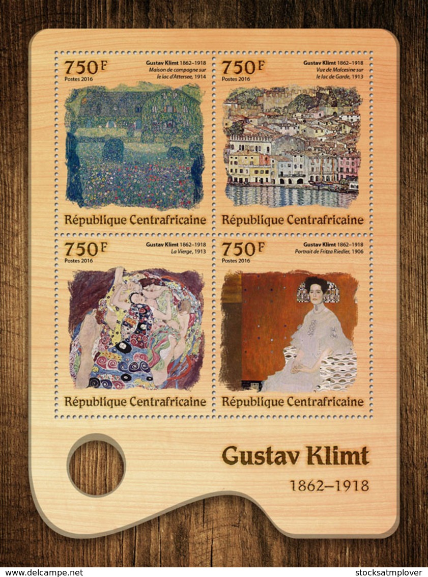 Central Africa  2016  Paintings Gustav Klimt - Centraal-Afrikaanse Republiek