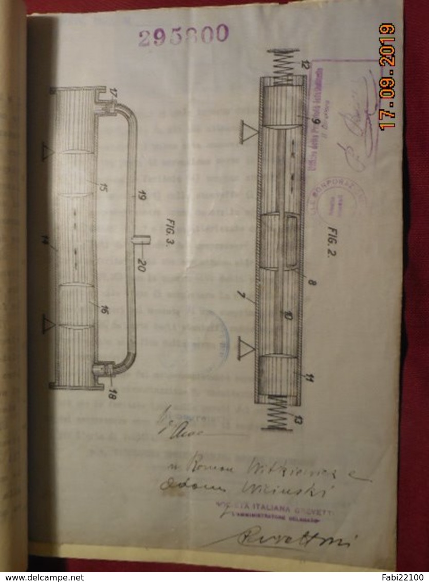 Document Italien de 1932 - Brevet technique d'un moto-compresseur (origine Polonaise peut-être...)