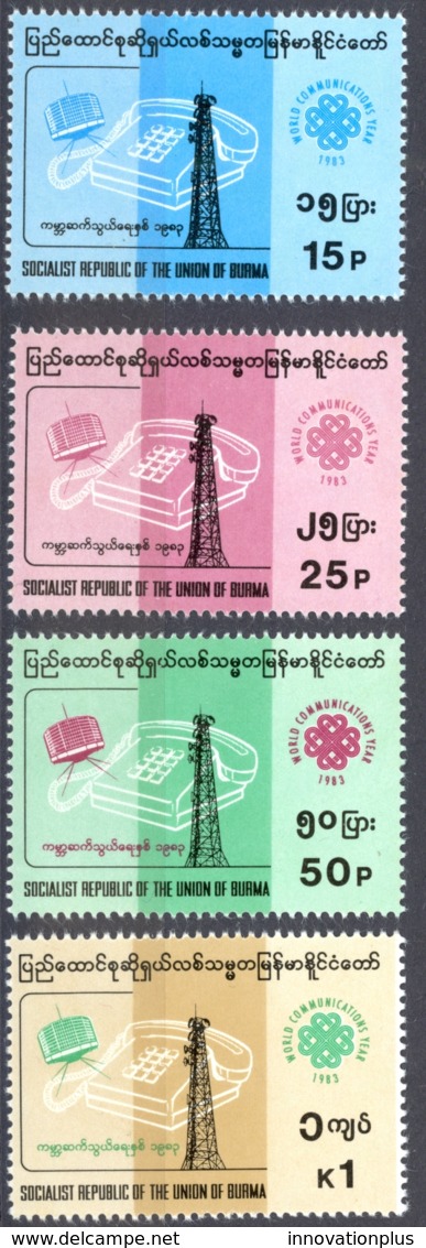 Burma Sc# 285-288 MNH 1983 World Communications Year - Myanmar (Burma 1948-...)