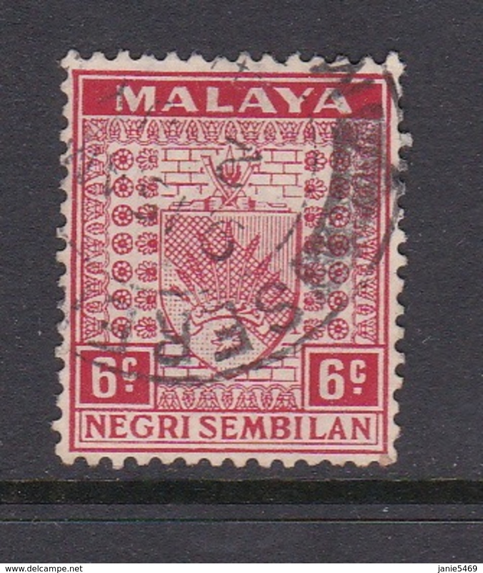 Malaysia Negri Sembilan SG 27 1937 Arms,6c Scarlet,used - Negri Sembilan