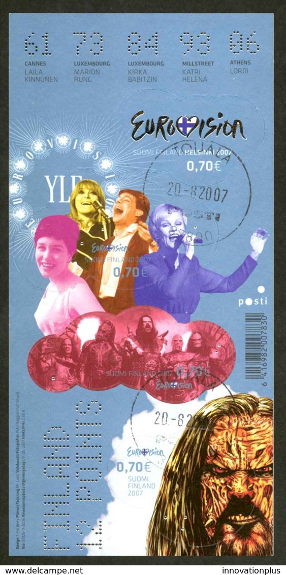 Finland Sc# 1291 Used Souvenir Sheet 2007 Eurovision - Used Stamps