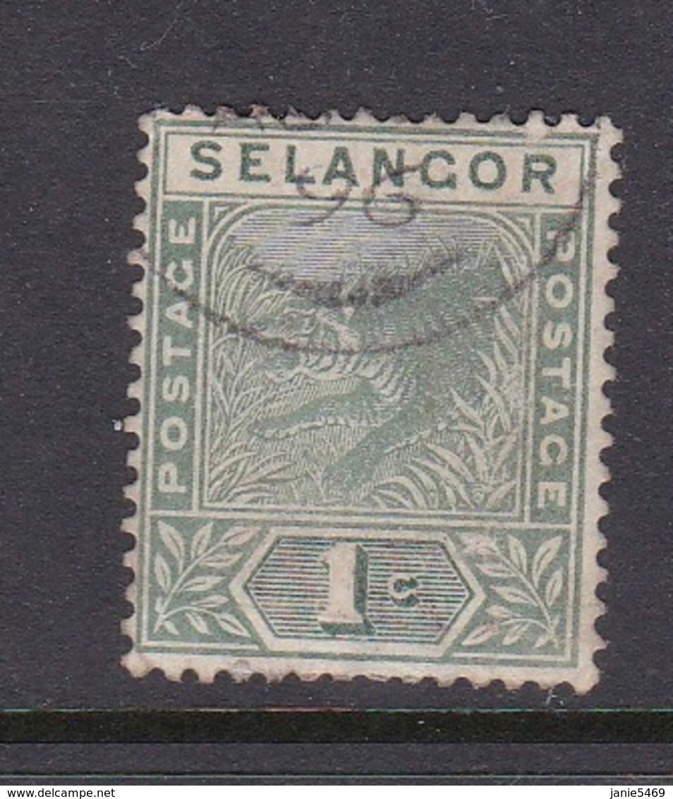 Malaysia-Selangor SG 49 1891 1c Green,used - Selangor