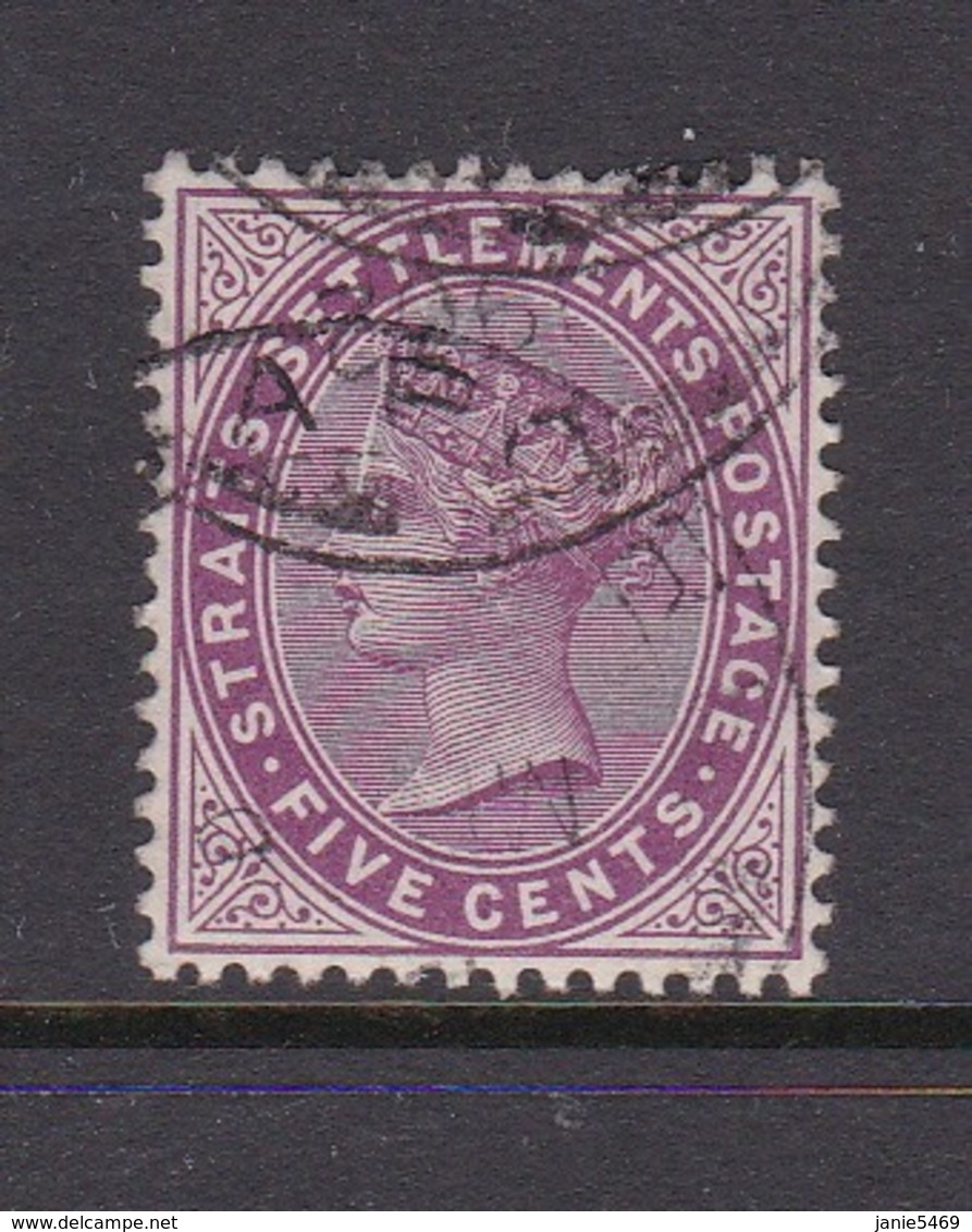 Malaysia-Straits Settlements SG 100 1899 Queen Victoria 5c Magenta,used - Straits Settlements