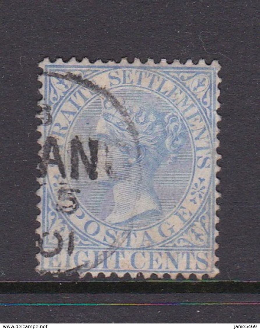 Malaysia-Straits Settlements SG 101 1894 Queen Victoria 8c Ultramarine,used - Straits Settlements