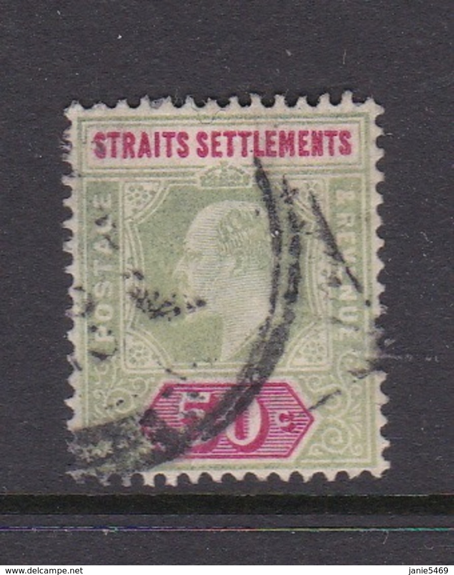Malaysia-Straits Settlements SG 118 1902 King Edward VII,1902  50c Deep Green And Carmine,used - Straits Settlements
