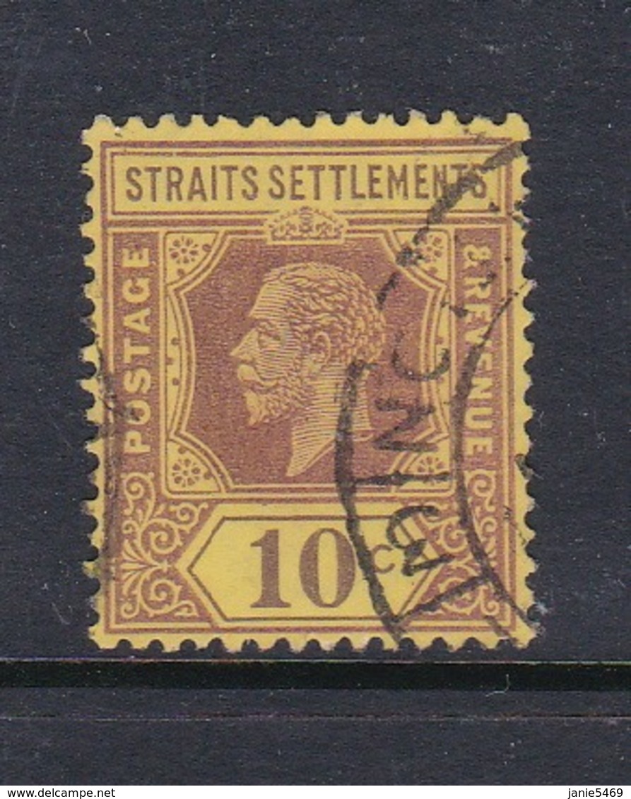 Malaysia-Straits Settlements SG 202 1912 King George V 10c Purple Yellow,used - Straits Settlements