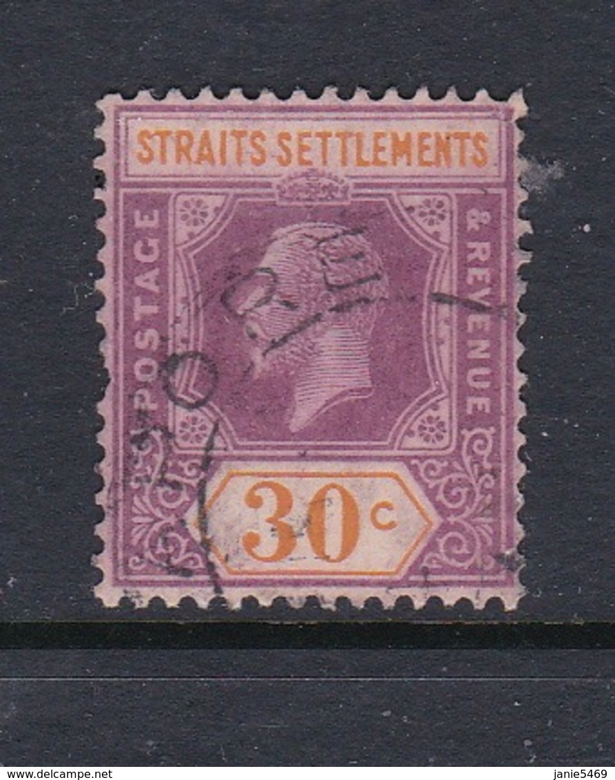 Malaysia-Straits Settlements SG 235 1921 King George V 30c Dull Purple And Orange,used - Straits Settlements