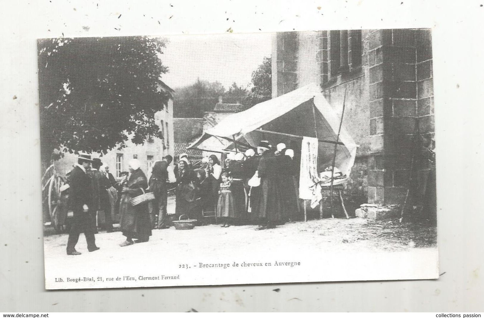Carte De Visite , Type Cpa ,Pouget G. ,63 ,PIONSAT , Brocantage De Cheveux En  Auvergne,2 Scans - Cartes De Visite