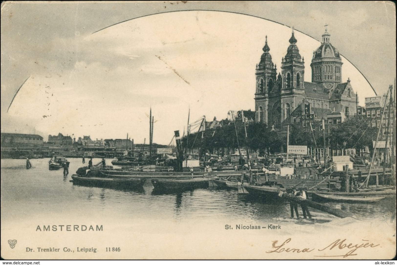 Postkaart Amsterdam Amsterdam Hafen, Dampfer - Nicolaas Kerk 1909 - Amsterdam